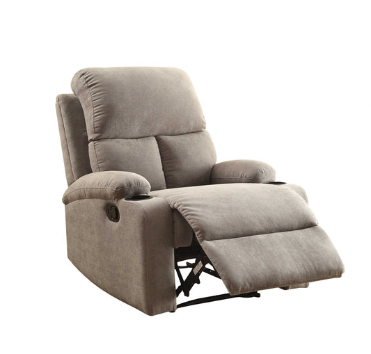 32" Gray Linen Recliner - Homeroots - Flyclothing LLC