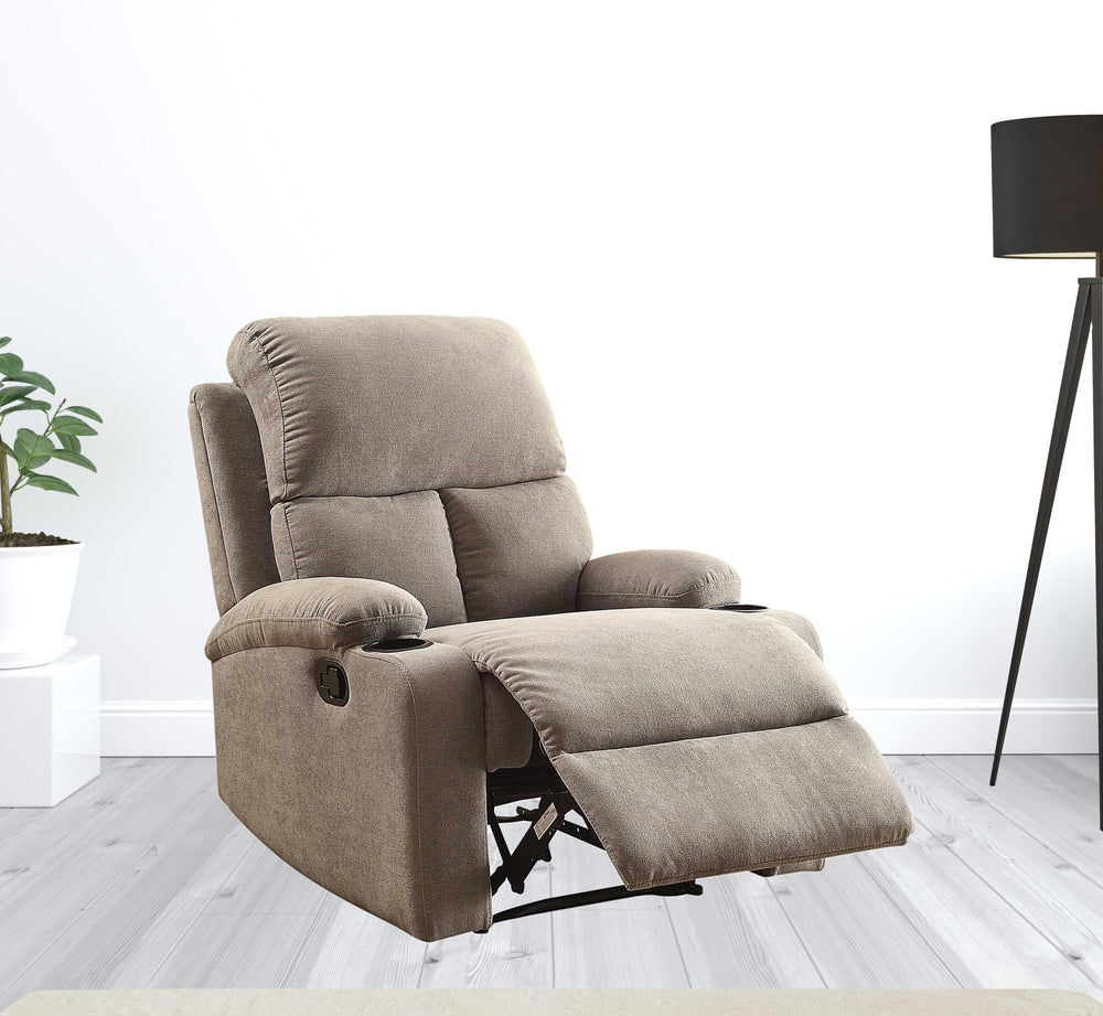 32" Gray Linen Recliner - Homeroots - Flyclothing LLC