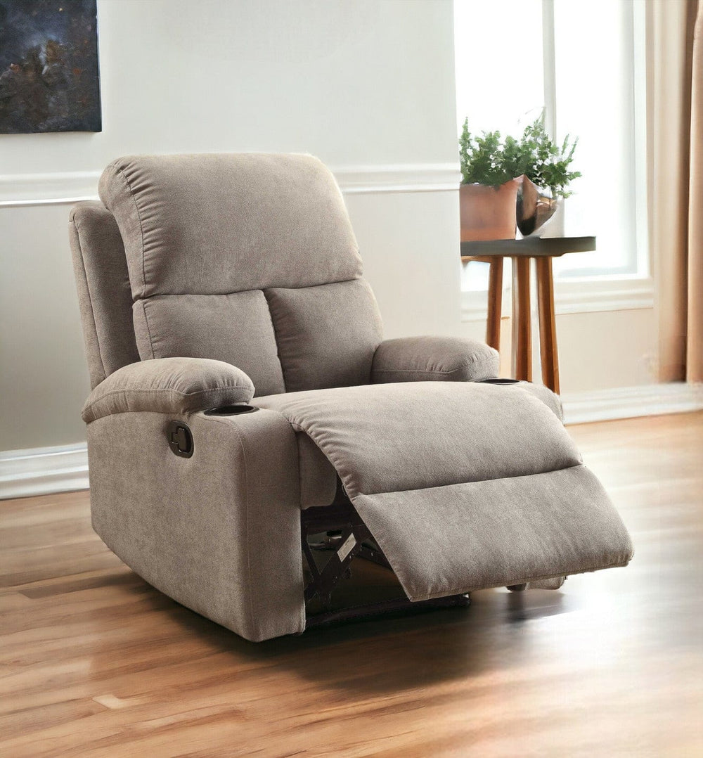 32" Gray Linen Recliner - Homeroots - Flyclothing LLC