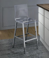 39" Clear And Silver Acrylic And Metal Counter Height Bar Chair - Homeroots - Flyclothing LLC
