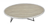46" Natural And Black Iron Round Coffee Table - Homeroots - Flyclothing LLC