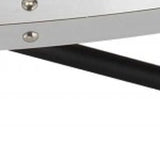46" Natural And Black Iron Round Coffee Table - Homeroots