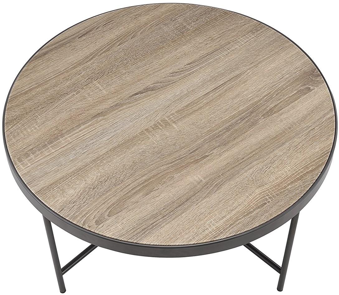 32" Brown And Black Iron Round Coffee Table - Homeroots - Flyclothing LLC