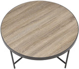 32" Brown And Black Iron Round Coffee Table - Homeroots - Flyclothing LLC