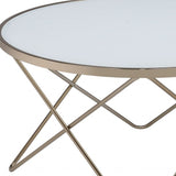 34" X 34" X 18" Frosted Glass Champagne Coffee Table - Homeroots