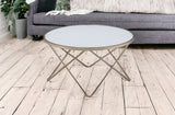 34" X 34" X 18" Frosted Glass Champagne Coffee Table - Homeroots
