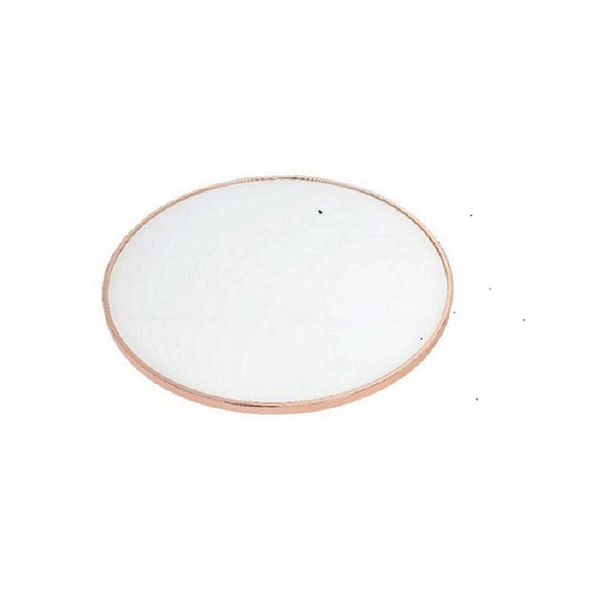 22" Rose Gold And Clear Glass Round End Table - Homeroots
