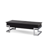 47" Black And Silver Iron Lift Top Coffee Table - Homeroots