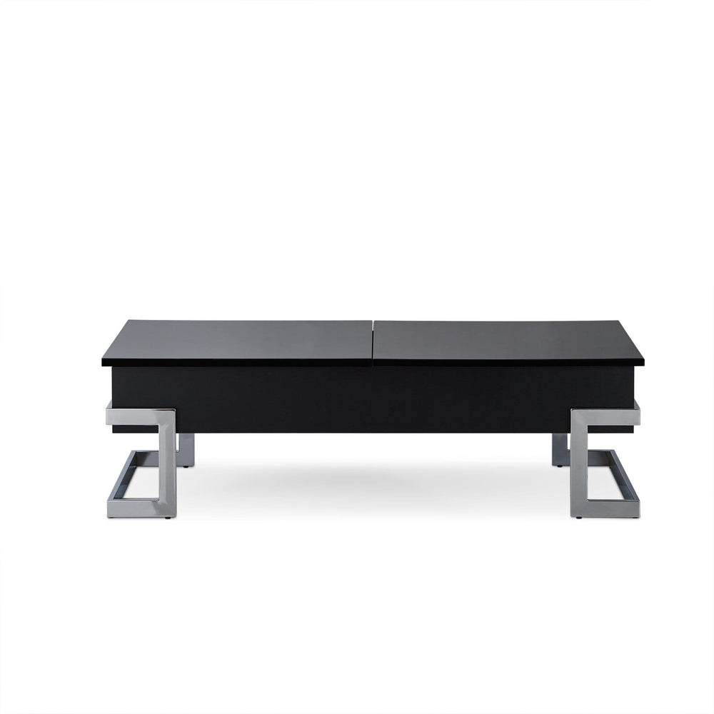 47" Black And Silver Iron Lift Top Coffee Table - Homeroots - Flyclothing LLC