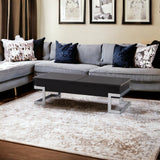 47" Black And Silver Iron Lift Top Coffee Table - Homeroots