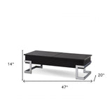 47" Black And Silver Iron Lift Top Coffee Table - Homeroots - Flyclothing LLC