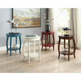 24" White Solid Wood Round End Table With Shelf - Homeroots - Flyclothing LLC