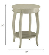 24" White Solid Wood Round End Table With Shelf - Homeroots - Flyclothing LLC