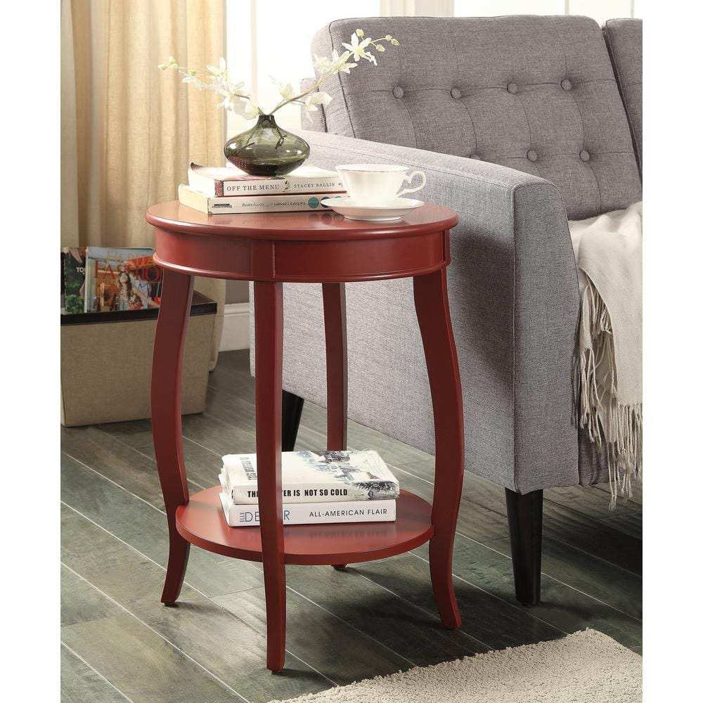 Pop Of Color Red Finish Side Table - Homeroots - Flyclothing LLC