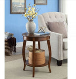 24" Brown Solid Wood Round End Table With Shelf - Homeroots - Flyclothing LLC