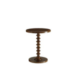 22" Brown Solid Wood Round Pedestal End Table - Homeroots