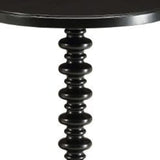 22" Black Solid Wood Round End Table - Homeroots