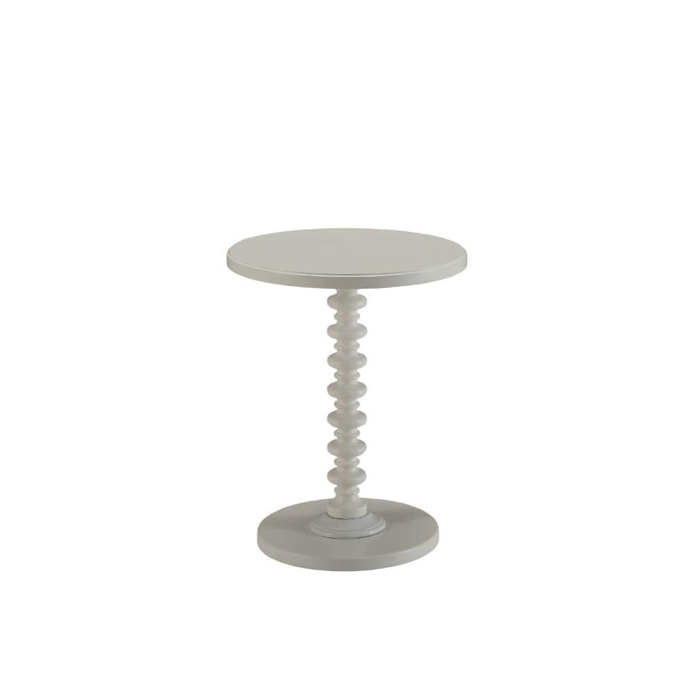 22" White Solid Wood Round End Table - Homeroots