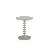 22" White Solid Wood Round End Table - Homeroots