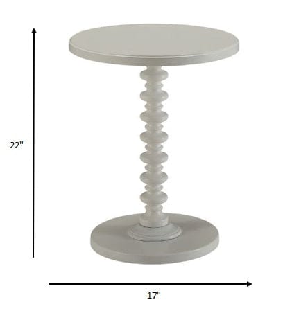 22" White Solid Wood Round End Table - Homeroots - Flyclothing LLC