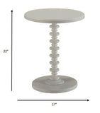 22" White Solid Wood Round End Table - Homeroots - Flyclothing LLC