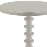 22" White Solid Wood Round End Table - Homeroots