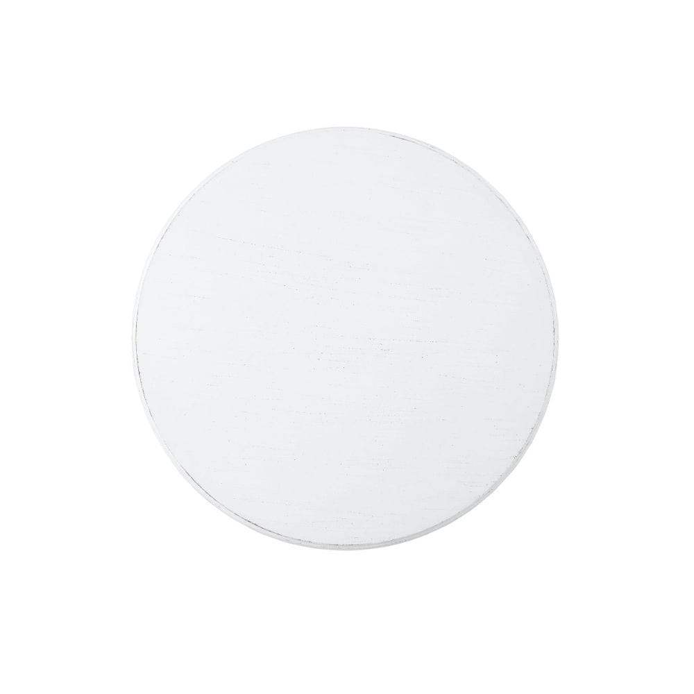 Cottage White Wood Pedestal Side Or End Table - Homeroots - Flyclothing LLC