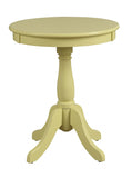 22" Light Yellow Solid Wood Round End Table - Homeroots