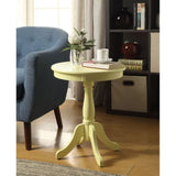 22" Light Yellow Solid Wood Round End Table - Homeroots