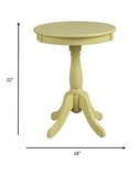 22" Light Yellow Solid Wood Round End Table - Homeroots