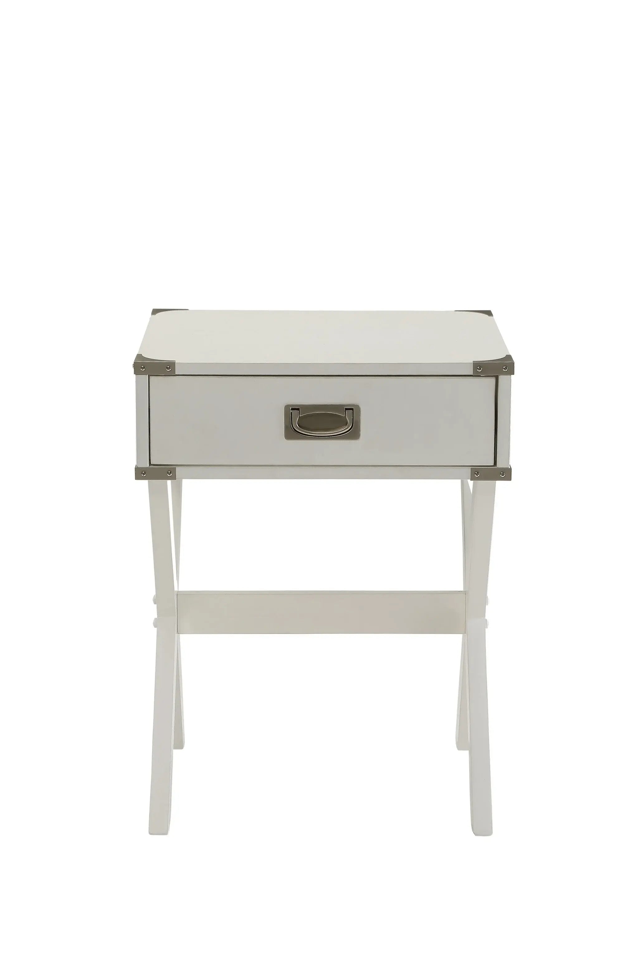 Modern White X Shape Wooden Storage End Table - Homeroots - Flyclothing LLC