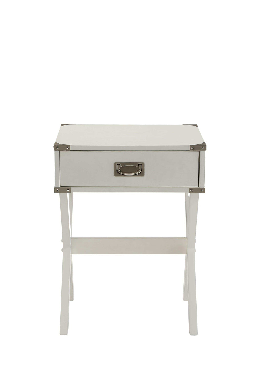 Modern White X Shape Wooden Storage End Table - Homeroots - Flyclothing LLC