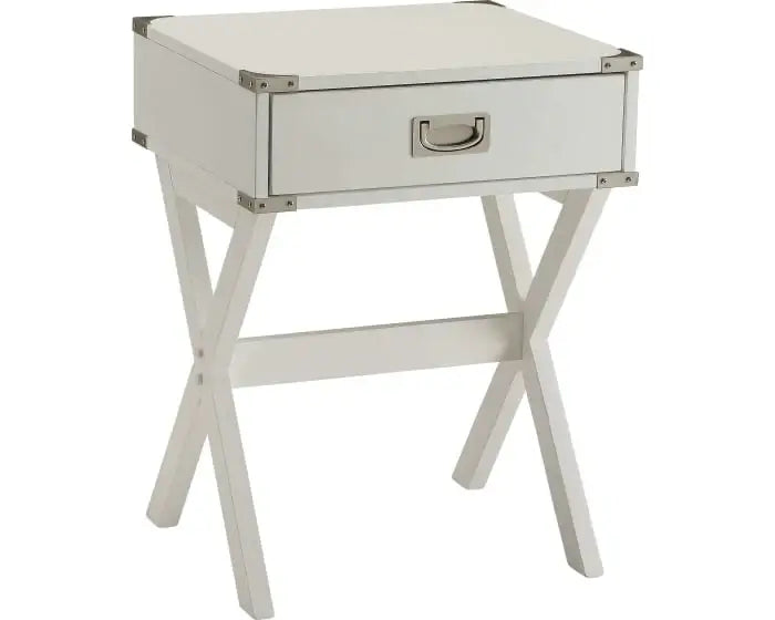 Modern White X Shape Wooden Storage End Table - Homeroots - Flyclothing LLC