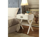 Modern White X Shape Wooden Storage End Table - Homeroots - Flyclothing LLC