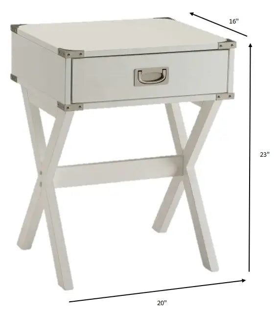 Modern White X Shape Wooden Storage End Table - Homeroots - Flyclothing LLC