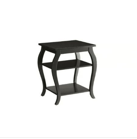 Black Finish Bow Leg Square End Table - Homeroots - Flyclothing LLC