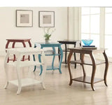 Black Finish Bow Leg Square End Table - Homeroots - Flyclothing LLC