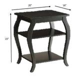 Black Finish Bow Leg Square End Table - Homeroots - Flyclothing LLC
