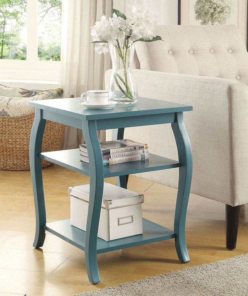Pop Of Color Bow Leg Square End Or Side Table - Homeroots - Flyclothing LLC