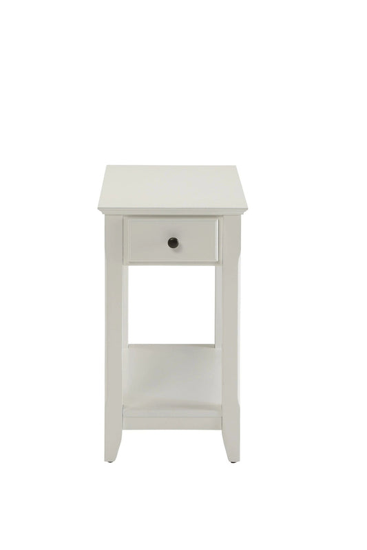23" White Solid and Manufactured Wood End Table With Drawer And Shelf - Homeroots - Flyclothing LLC