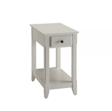 23" White Solid and Manufactured Wood End Table With Drawer And Shelf - Homeroots