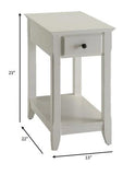 23" White Solid and Manufactured Wood End Table With Drawer And Shelf - Homeroots - Flyclothing LLC