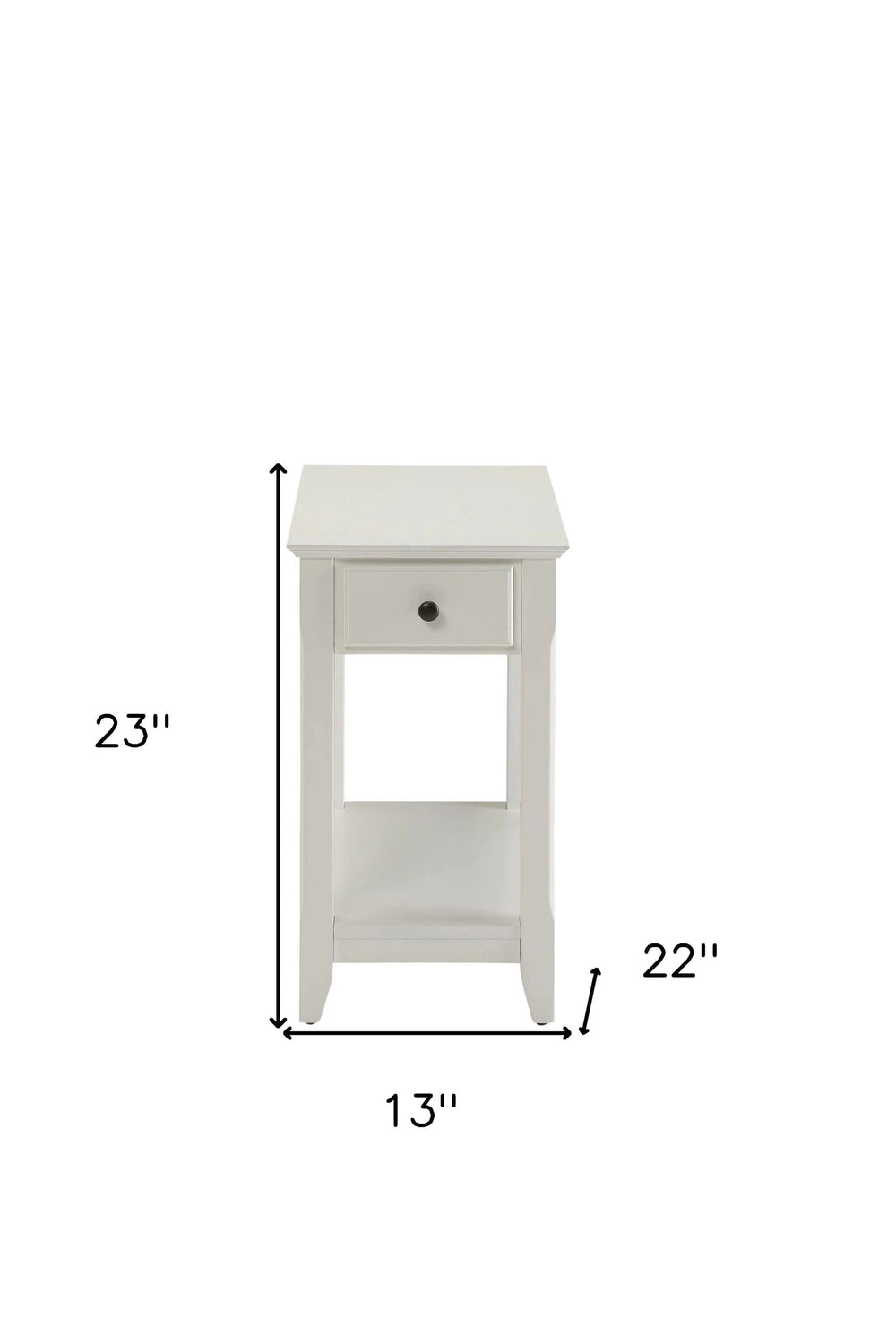 23" White Solid and Manufactured Wood End Table With Drawer And Shelf - Homeroots - Flyclothing LLC