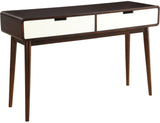 Mahogony And White Double Drawer Console Table - Homeroots