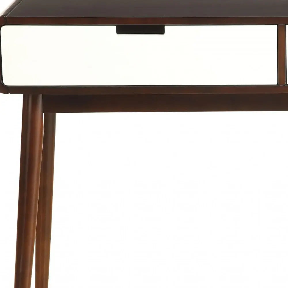 Mahogony And White Double Drawer Console Table - Homeroots - Flyclothing LLC