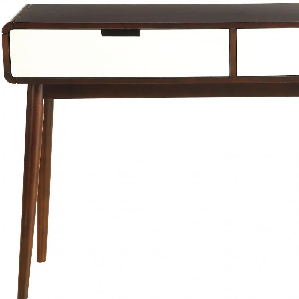 Mahogony And White Double Drawer Console Table - Homeroots - Flyclothing LLC
