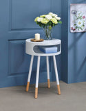 Bentwood White Retro Round Wooden End Table - Homeroots - Flyclothing LLC