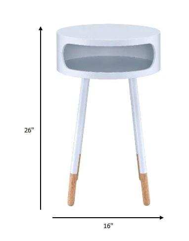 Bentwood White Retro Round Wooden End Table - Homeroots - Flyclothing LLC