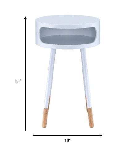 Bentwood White Retro Round Wooden End Table - Homeroots - Flyclothing LLC