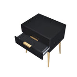 24" Black and Gold End Table With Two Drawers - Homeroots - Flyclothing LLC